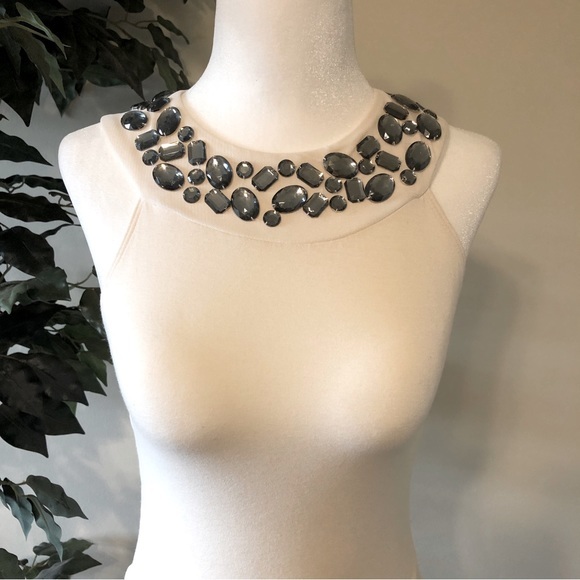 Eight Sixty White Beaded Halter Top ~ Size: XS - Picture 2 of 13